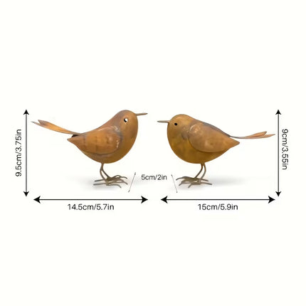 Rustieke Metalen Tuinvogels – Set van 2 Tuinlichten.nl