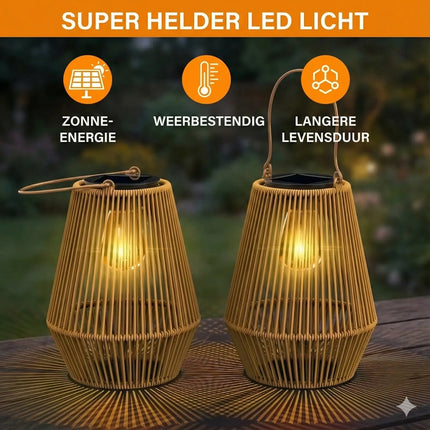 rattan solar lamp bali stijl