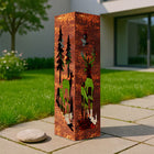 roestige metalen herten lantaarn tuin